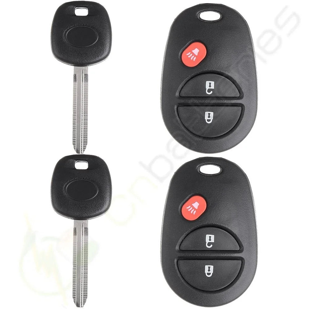 Ignition Key and Remote Key Fob Set for Toyota Sequoia 2008-2012