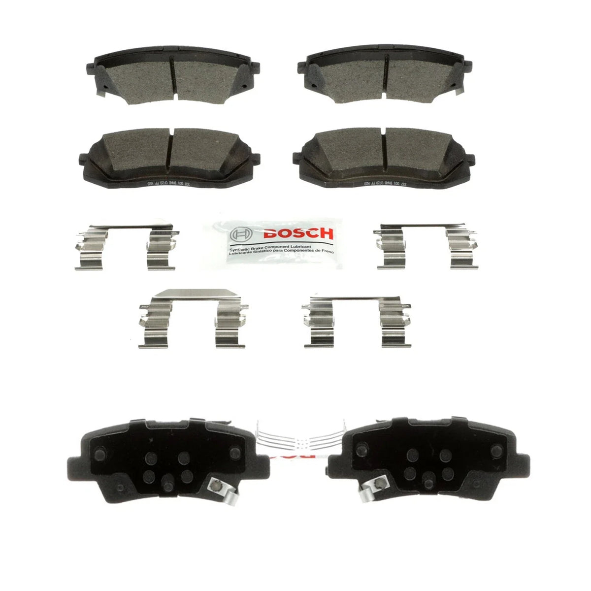 Set of 4 Bosch Blue Ceramic Disc Brake Pads for Kona Electric, Sonata, Optima