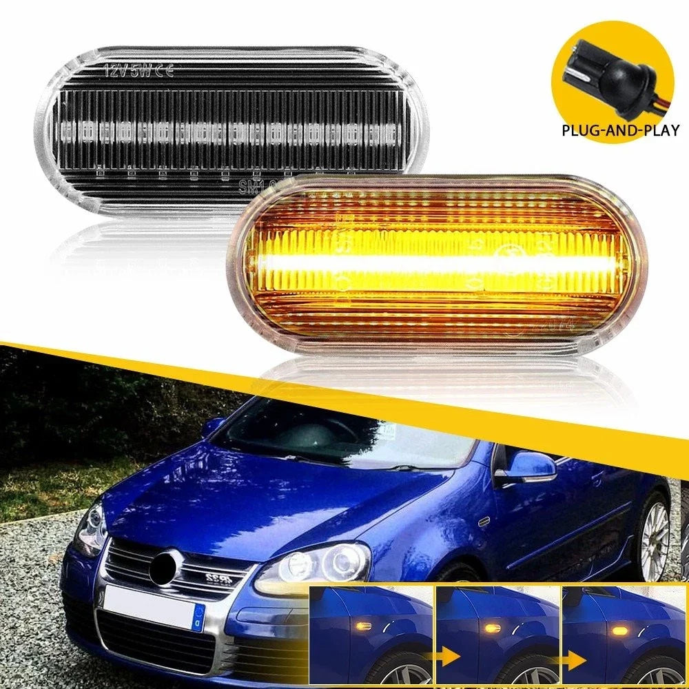 2X Front Fender LED Side Marker Light for VW Golf MK4 Jetta Passat (1998–2006)