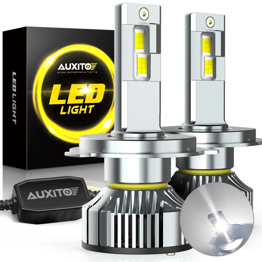 LED Headlight Bulbs H4/9003 by AUXITO - 24000 Lumens for Various Cars