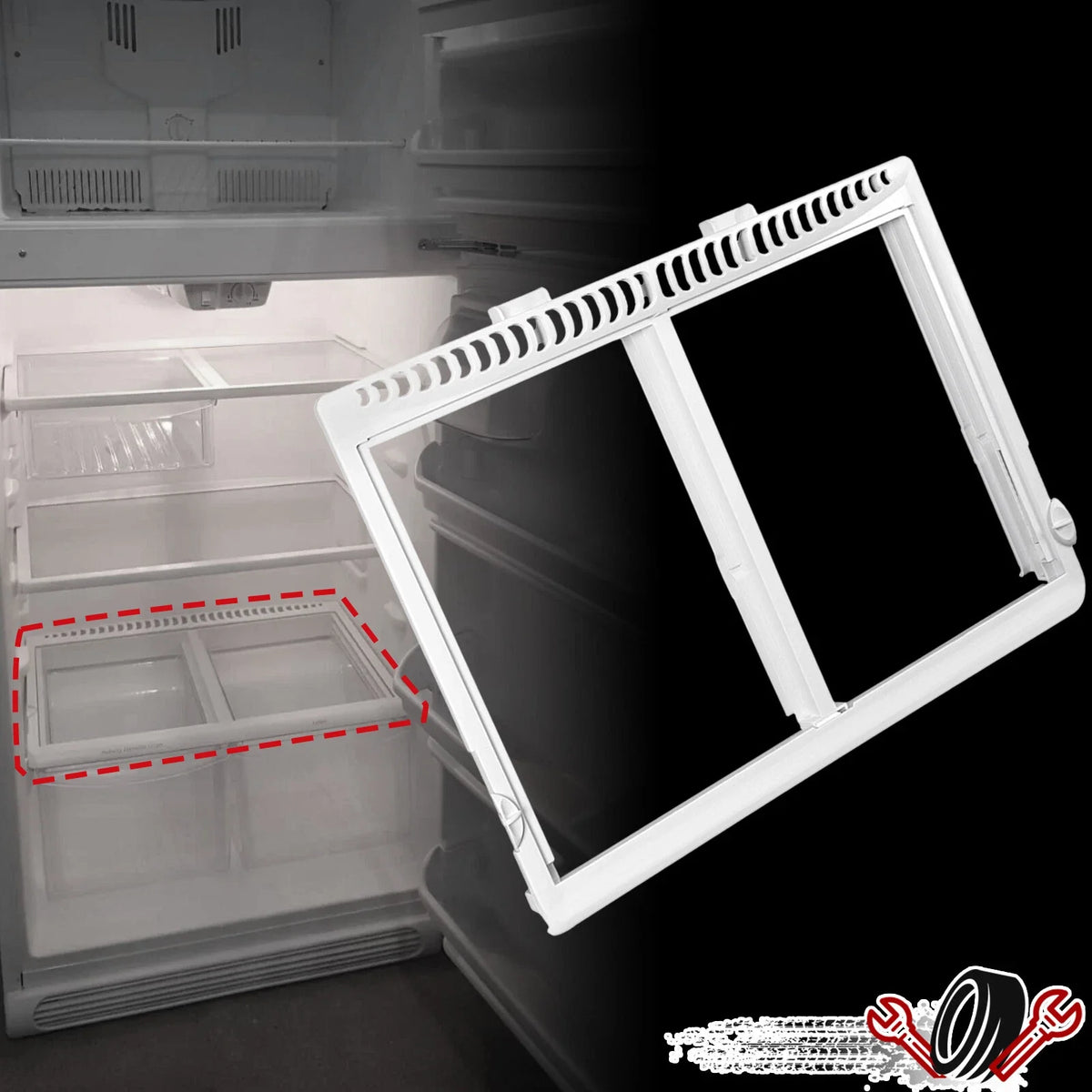 Crisper Drawer Cover Frame for Frigidaire Refrigerator (Compatible)