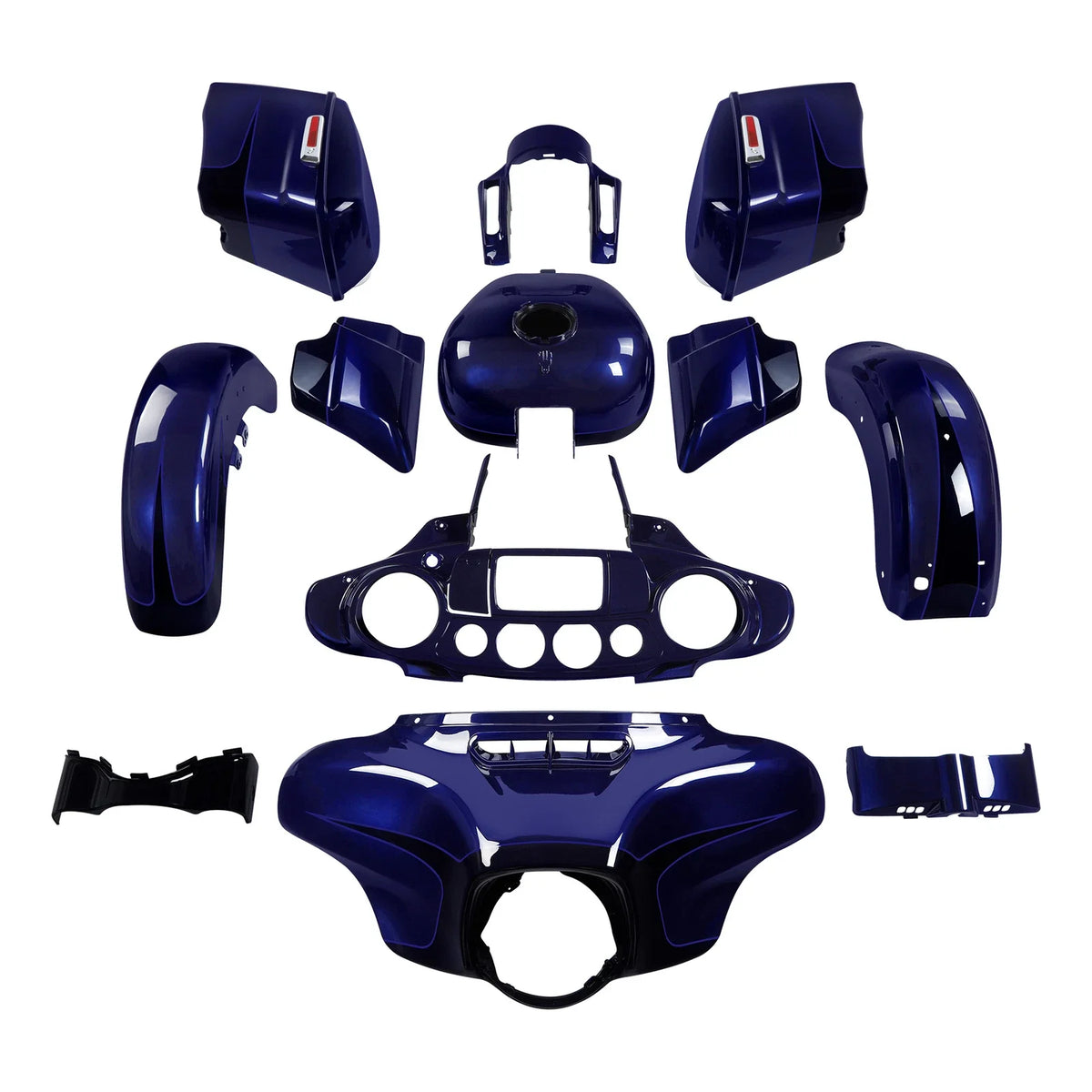 Fairing Body Work Kit - Zephyr Blue/Black for Harley Street Glide 2014-2024
