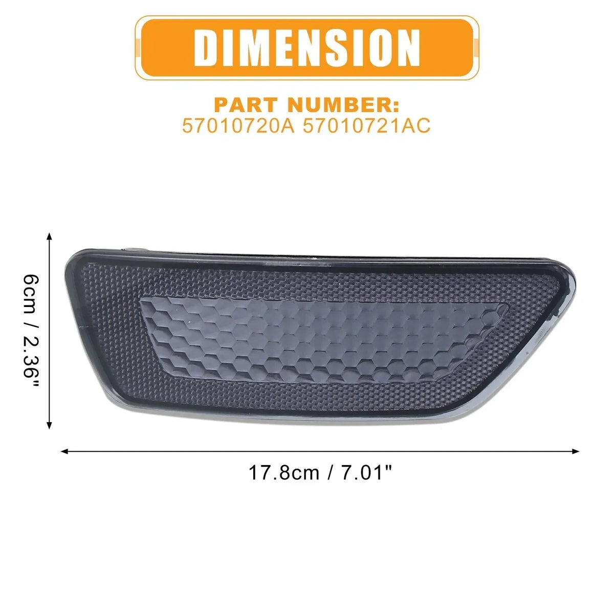 Bumper Reflector in Black for Dodge Journey & Jeep Grand Cherokee