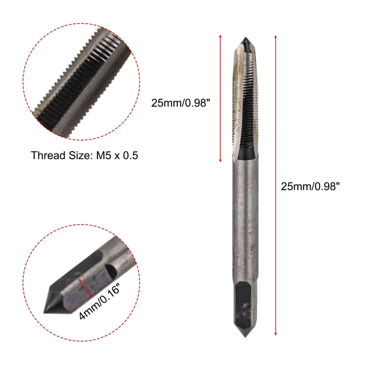 Set of 2 Taper Bottom Thread Taps M5 x 0.5 for Automotive Use