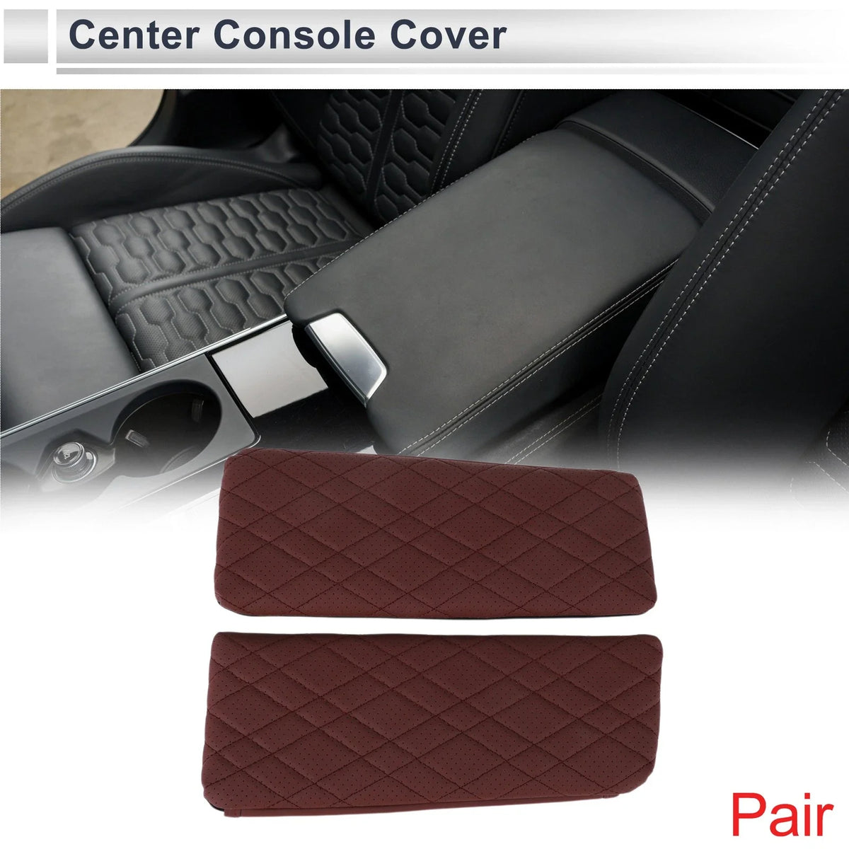Center Console Cover with Storage Bag for BMW 7 Series (2016–2022) Red