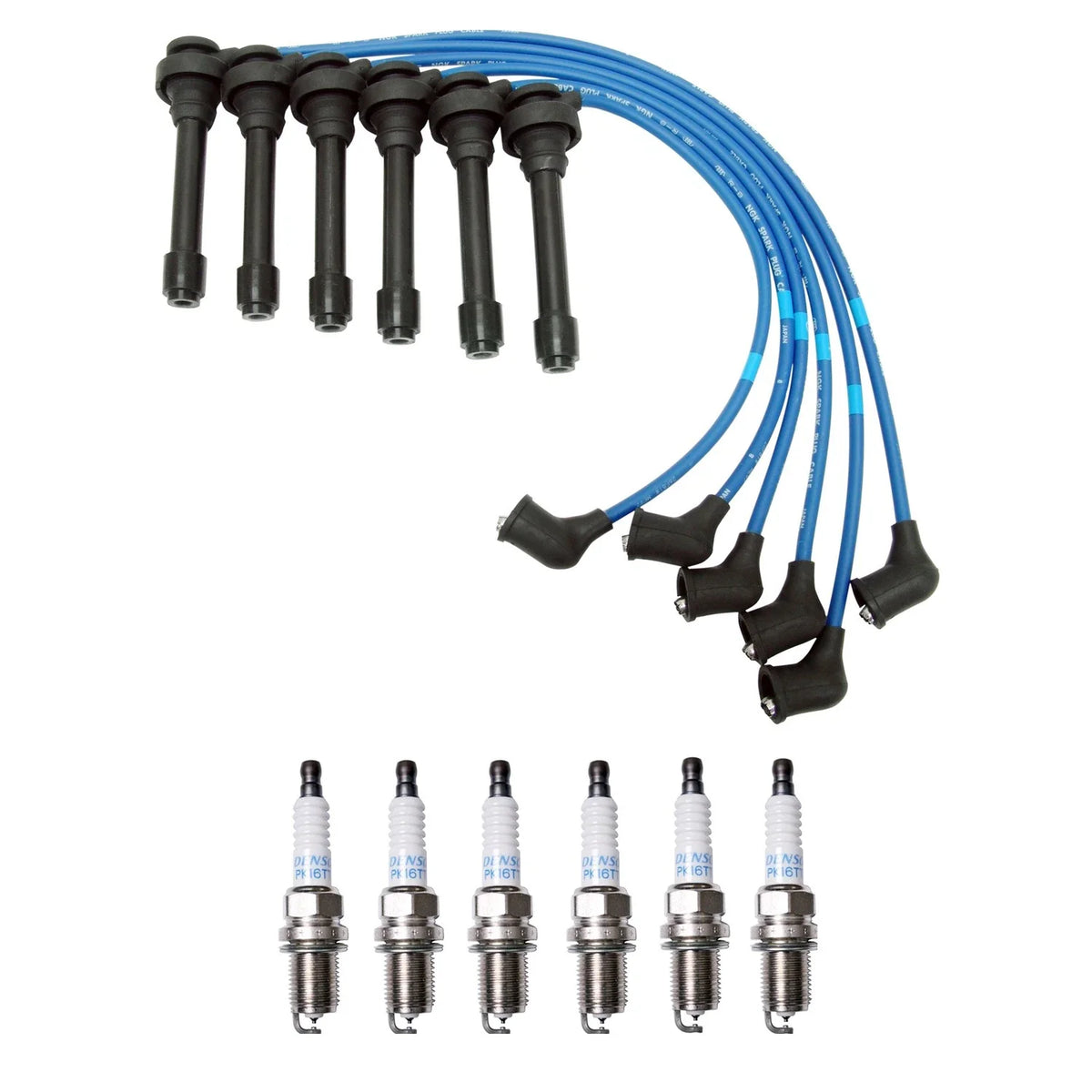 NGK 7mm Wire Set & Denso Platinum Spark Plug Kit for Avenger Eclipse Sebring (1995–2005)