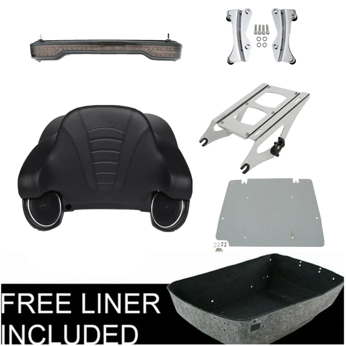 Trunk Rack Speaker & Tail Light Set for Harley Touring Electra Glide 2014-2025