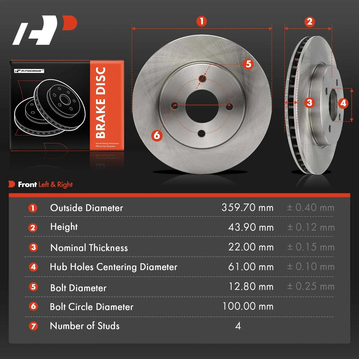 Front Brake Rotors for Versa (2012-2019) Nissan
