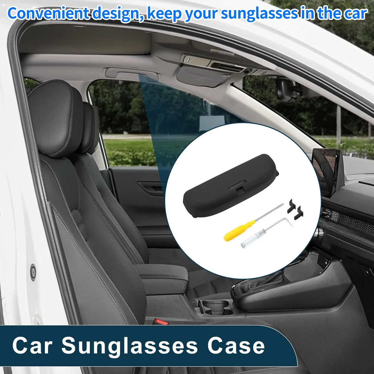 Sunglasses Case for Toyota RAV4 (2019–2023) Eyeglasses Holder ABS Black