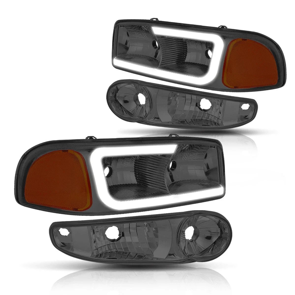LED DRL Headlight with Bumper Lamps for Yukon XL/Sierra Denali (2000–2006)