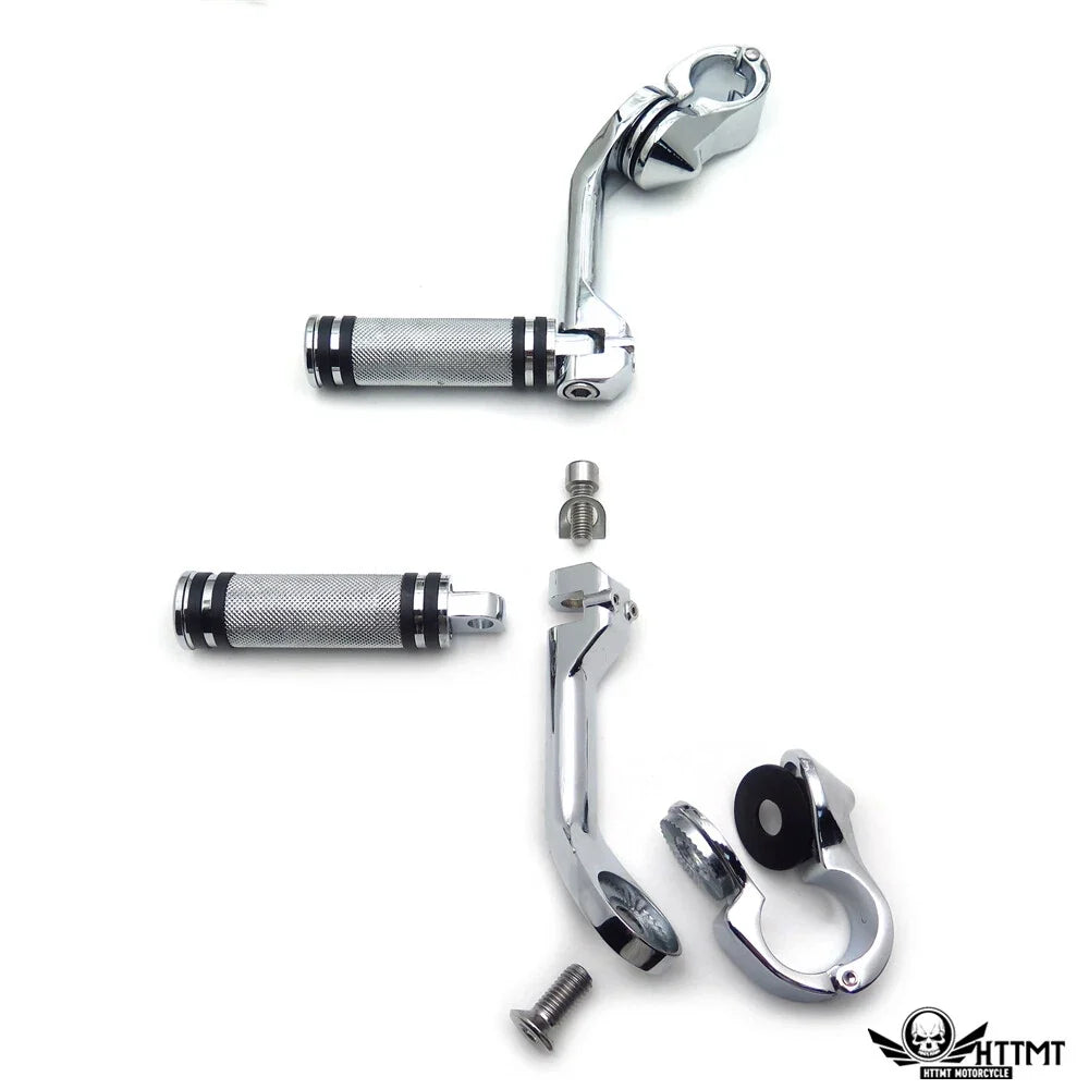 5" Long Chrome Foot Peg Kit for Harley Davidson 1200T 2014-2017