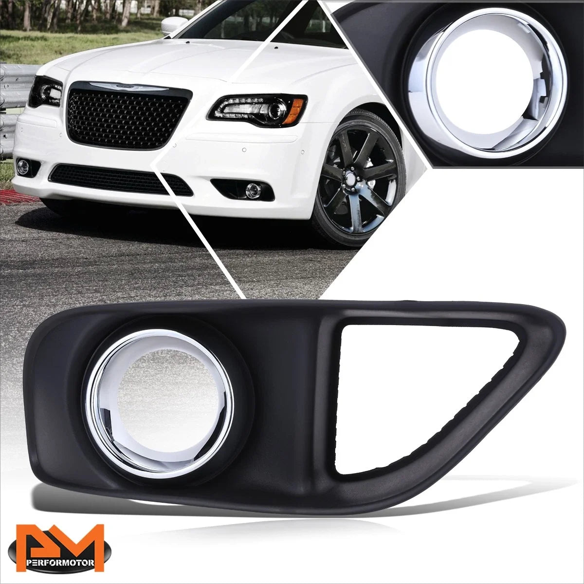 Right Smooth Black Fog Light Bezel for 2012-2014 Chrysler 300