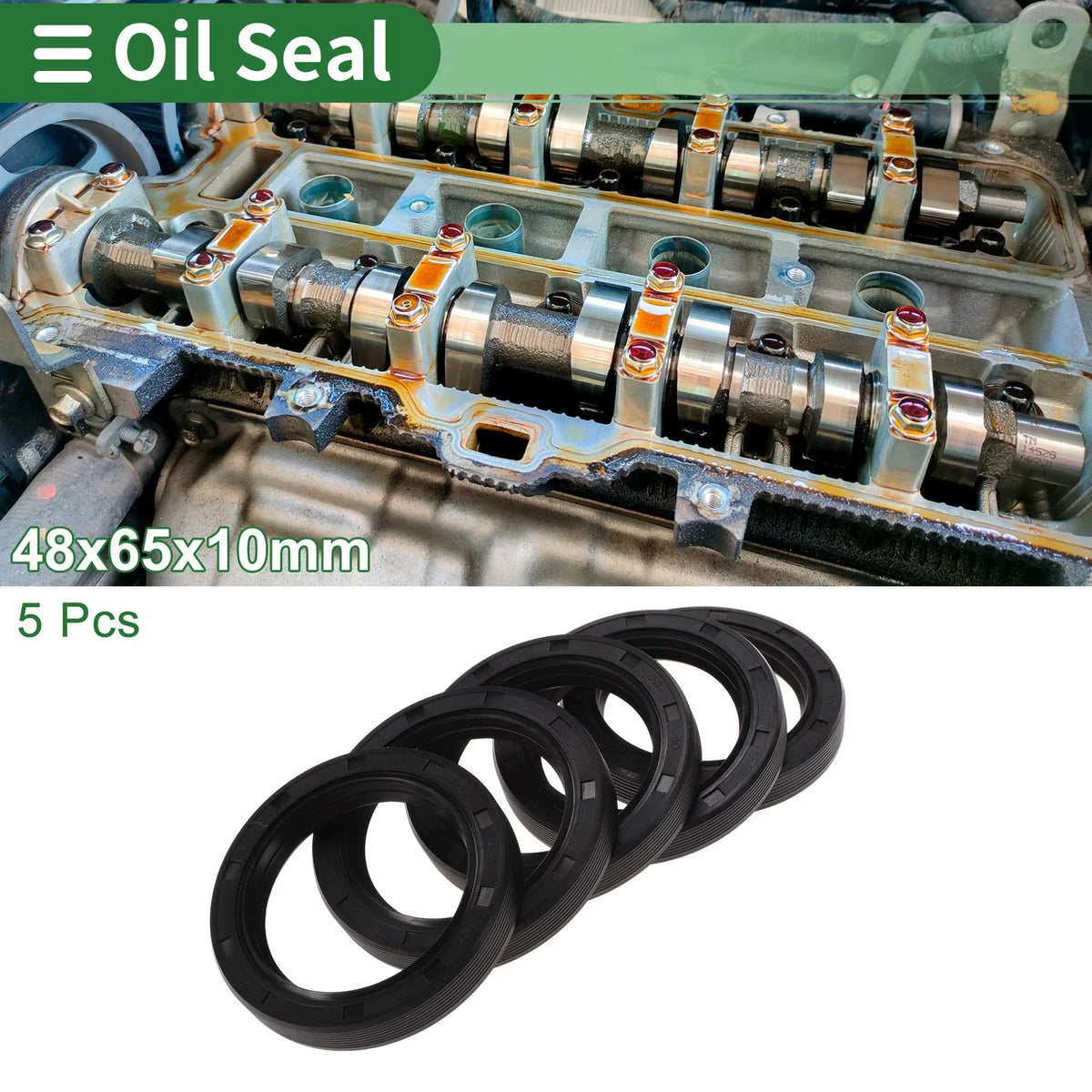 Set of 5 Oil Seals NBR Rubber 48x65x10mm for Various Models
