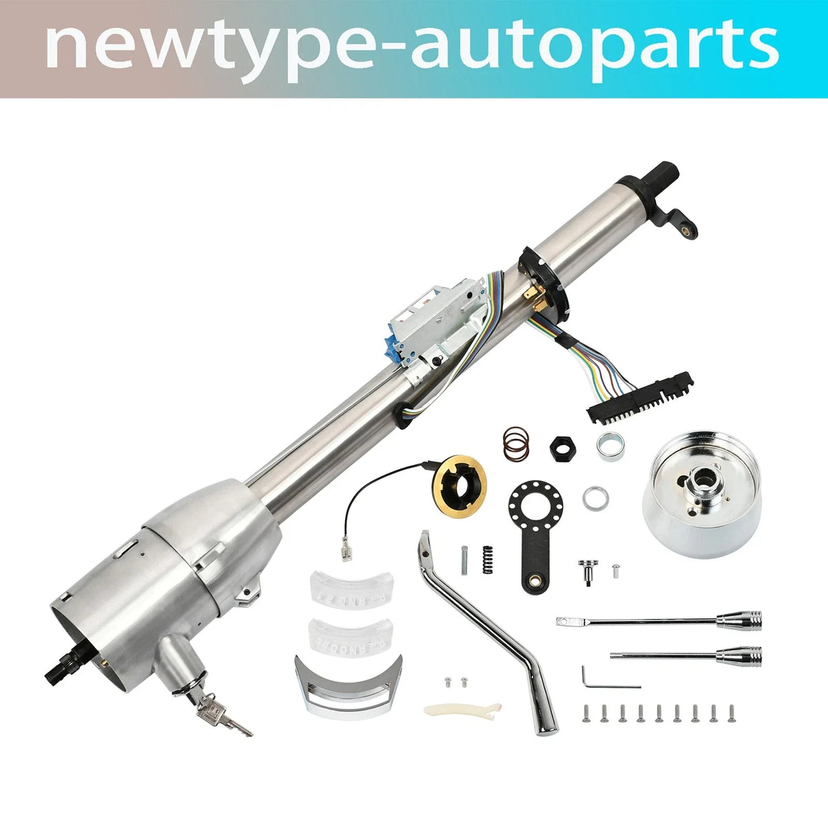Tilt Steering Column 30" Stainless Steel with Key & 9 Bolt Adapter