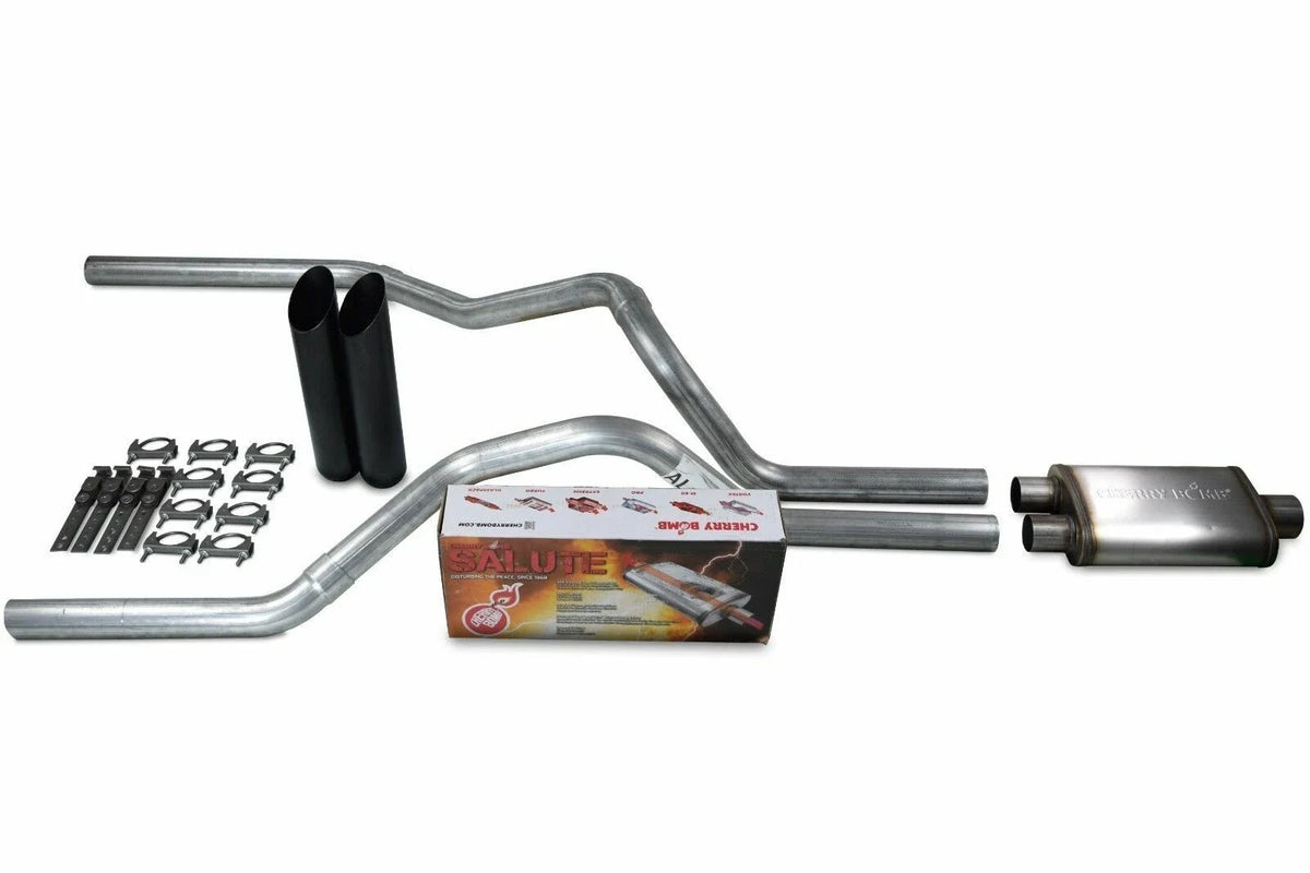 1999-2006 Chevy GMC 1500 Truck Dual Exhaust Kit - Black Tips by Cherry Bomb