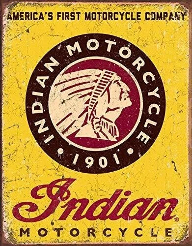 Tin Sign for Indian Motorcycle (1934)