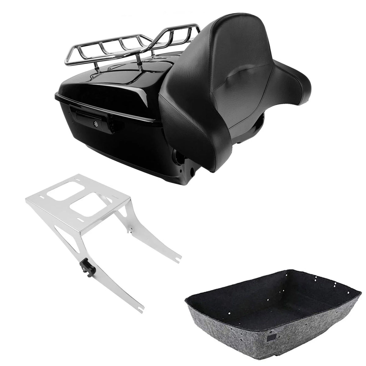 Trunk Rack with Backrest for Harley Fatboy FLSTF 2008-2017