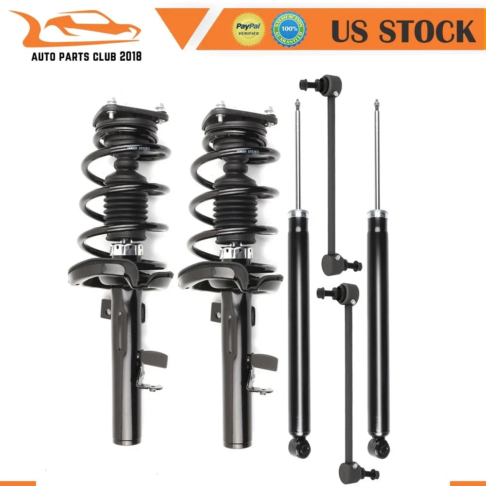 Rear Shock, Front Struts, Sway Bar Link & Coil Spring for Ford Focus 2012-2013