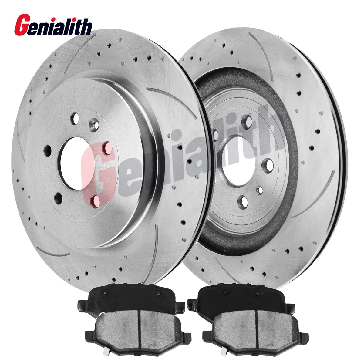 Rear Rotors with Ceramic Brake Pads Kit for Ford Explorer Flex Taurus 08-19