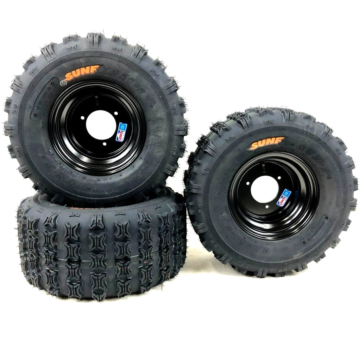 Set of 2 Black DWT Front and Rear Wheels for Honda ATC 70 (1970–1985)