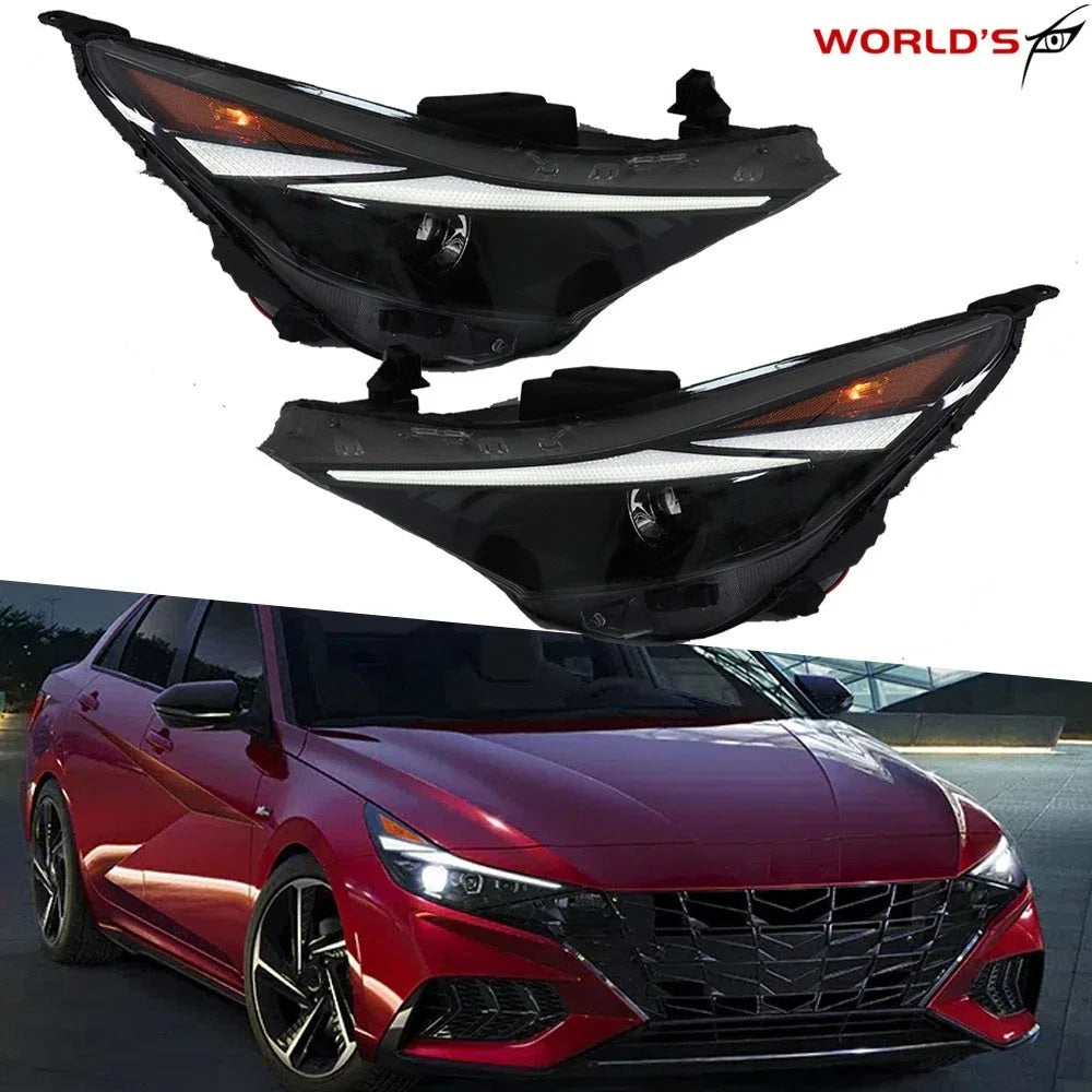 Headlights for Hyundai Elantra (2021–2022) Halogen with LED DRL