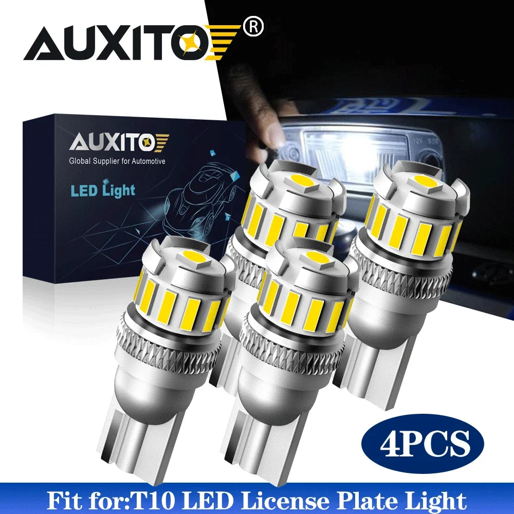T10 SMD LED License Plate Light Bulbs - 4X for AUXITO (194, 168, 2825, W5W)