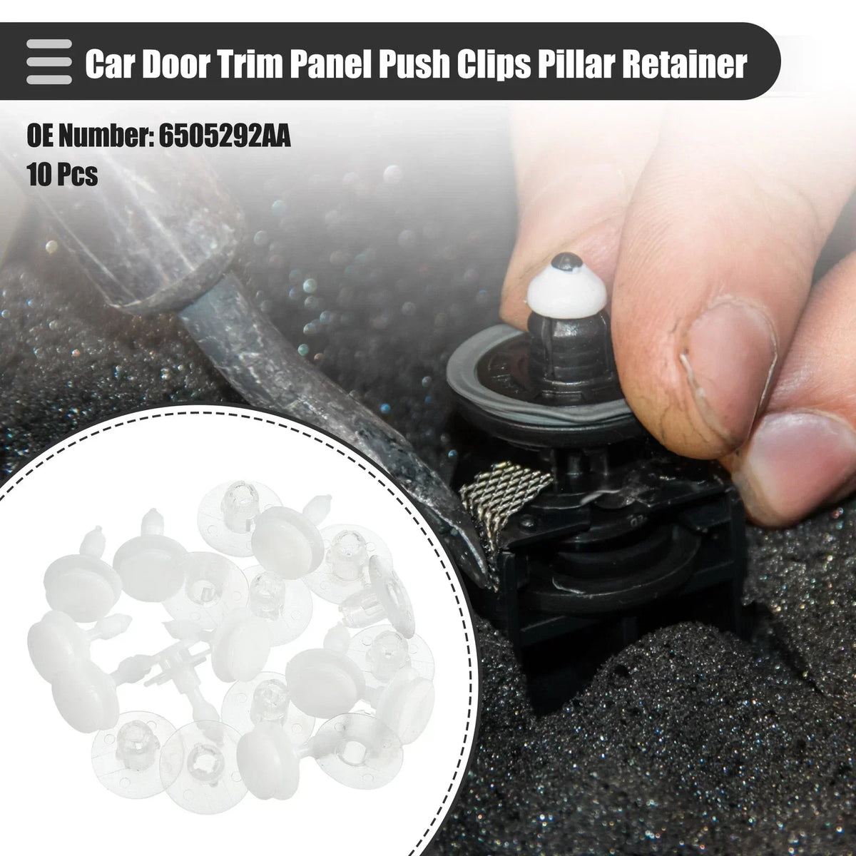 Set of 10 Car Door Trim Panel Clips for Dodge (6505292AA)