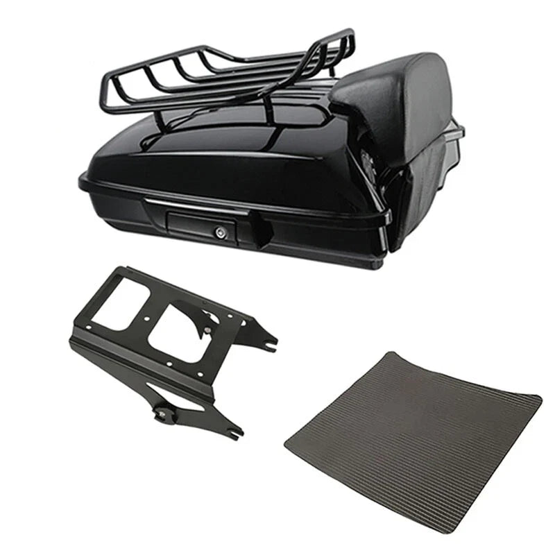 Black Razor Trunk Backrest Luggage Rack for Harley Touring 2009-2013