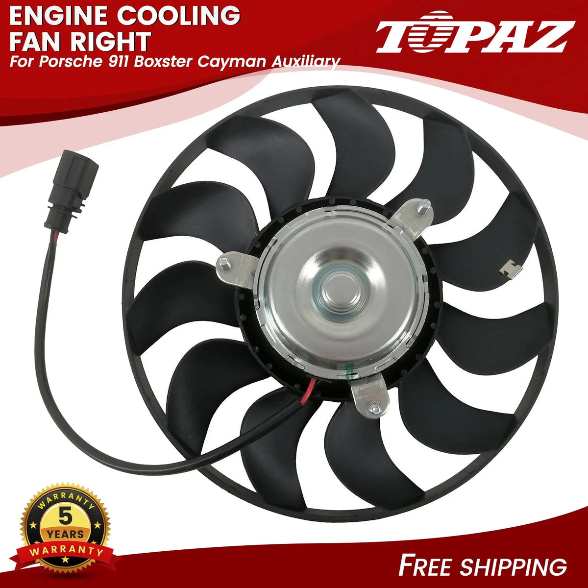 Auxiliary Engine Cooling Fan for Porsche 911 Boxster Cayman (2005–2012)