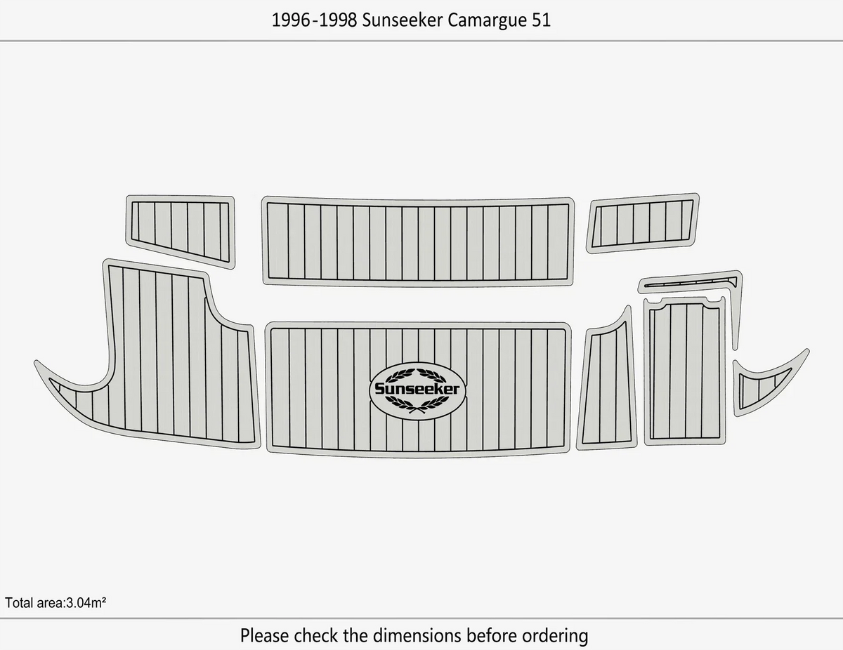 Cockpit Mat EVA Foam Pads for Sunseeker Camargue 51 Swim Platform (1996)