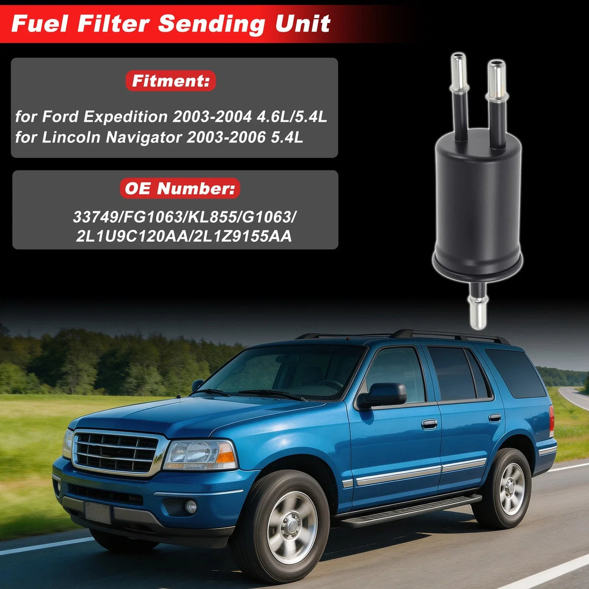 Fuel Filter Assembly for Ford Expedition (2003–2004) No. 33749 Metal 1 pc