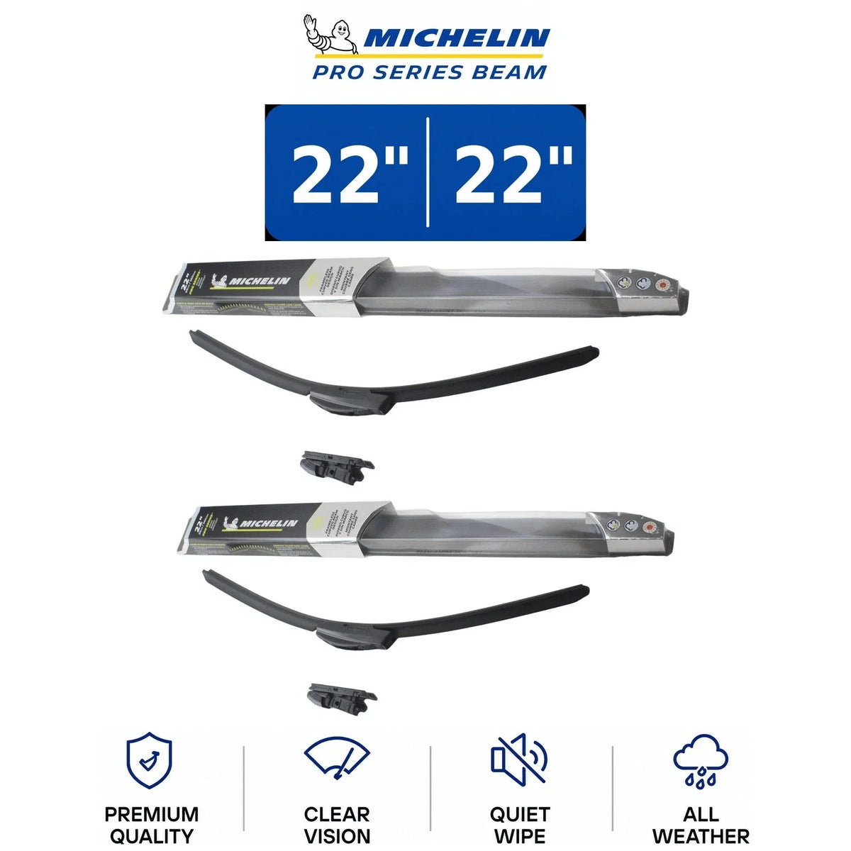 22" Wiper Blades Set for GMC Yukon XL 2500 (2000-2013) - Michelin Pro Series