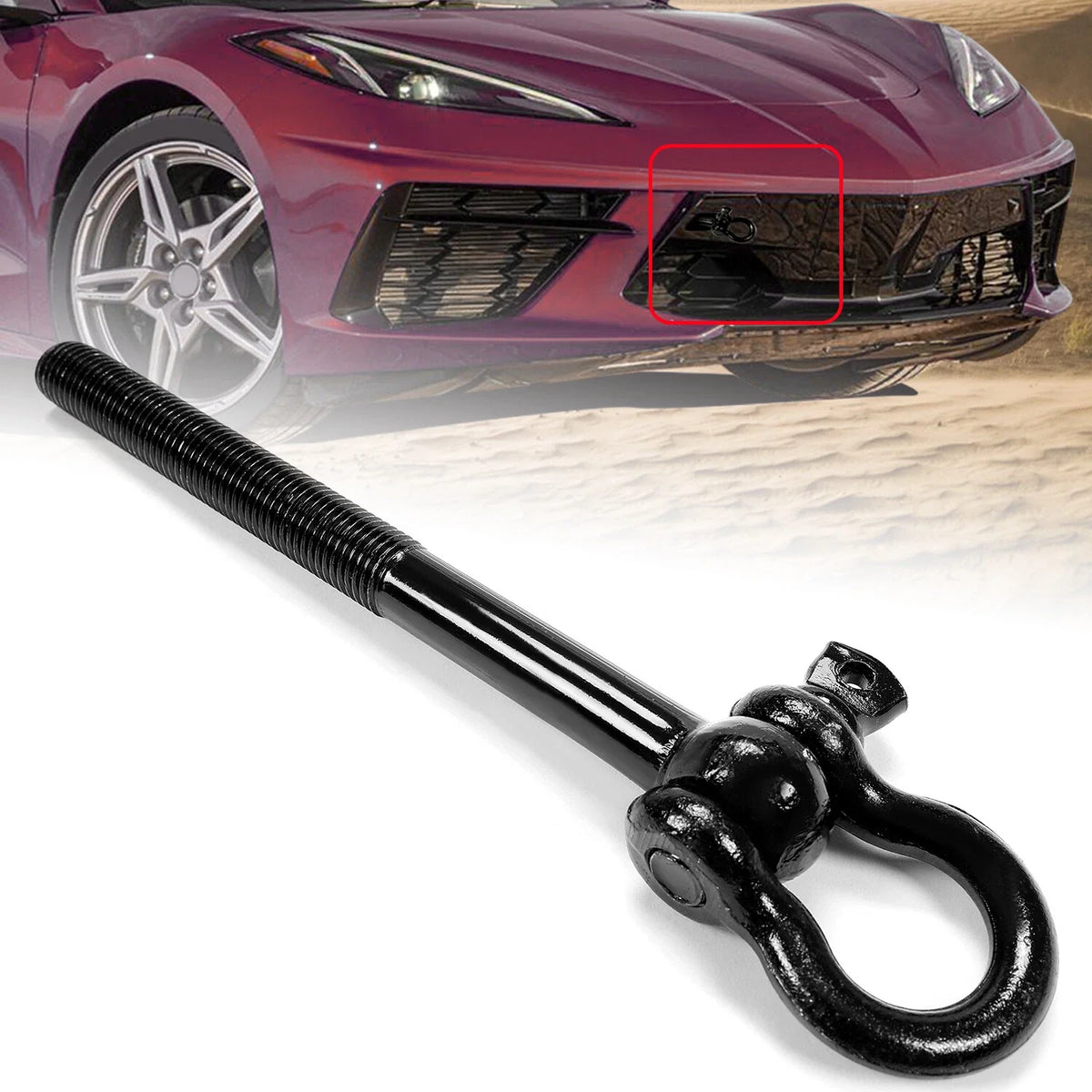 Black Front/Rear Tow Hook 15234068 for Corvette C8 (2020–2025)