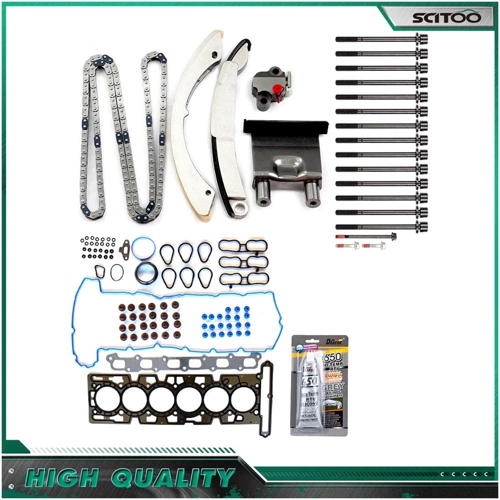 Gasket Set with Bolts & Timing Chain Kit for 2002-2005 Trailblazer