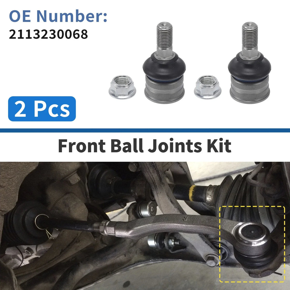 2X Front Lower Ball Joints for Mercedes-Benz E-Class (2002–2009) No. 2113230068