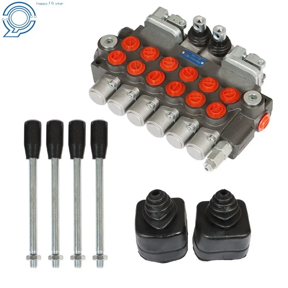 6 Spool Hydraulic Control Valve for Backhoe with 2 Joysticks