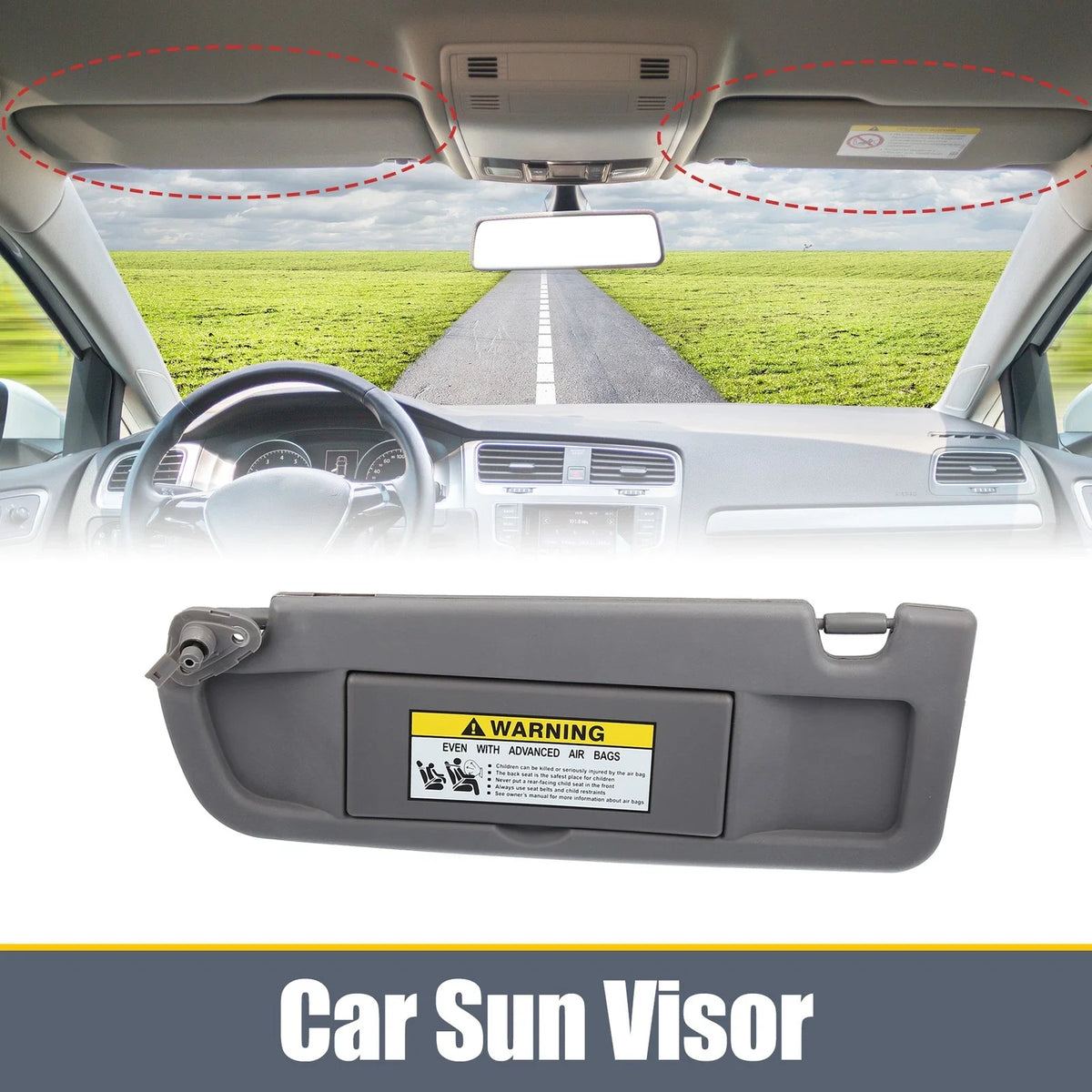 Left Side Sun Visor for Honda Civic (2006–2011) 83280-SNA-A01ZA Deep Gray