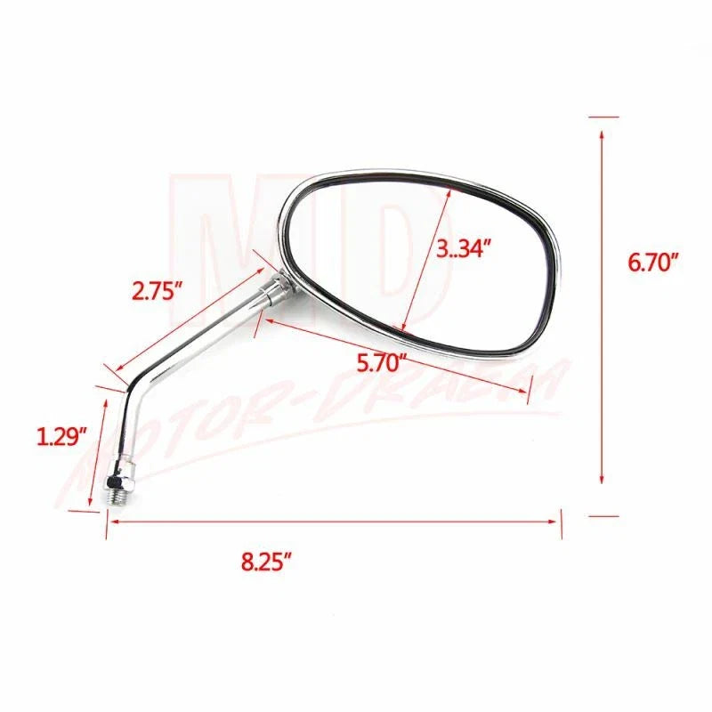 10MM Chrome Mirrors for CB350 450 550 600 650 750 900 (1968-1982)