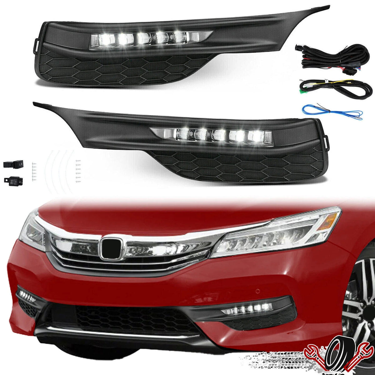 LED Fog Lights with Bezel Switch for Honda Accord (2016–2017)