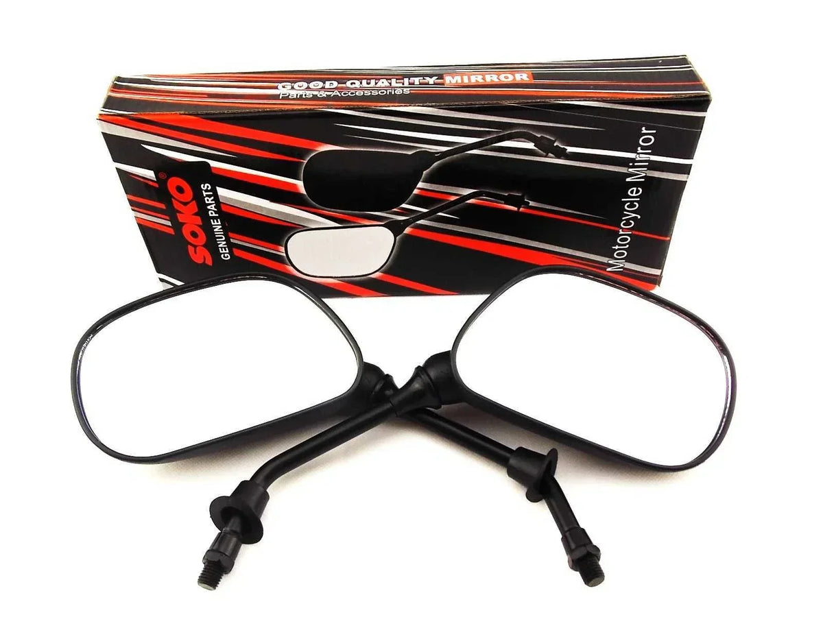 Black Oval Rear View Mirrors for Honda CB500E 1990 to 2003