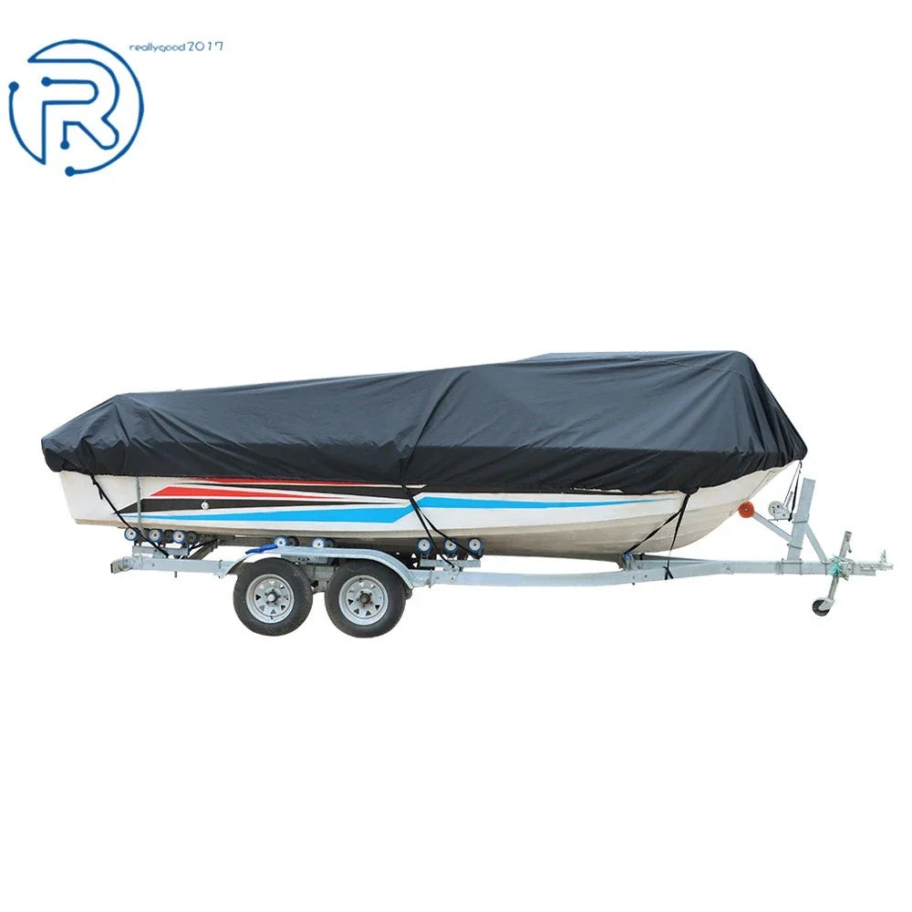 Waterproof Yacht Cover for V-Hull Runabouts (11-13ft) 420D Black