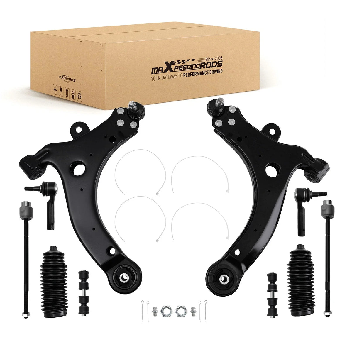 10x Suspension Kit - Front Control Arms & Tie Rods for Impala 2000-2013