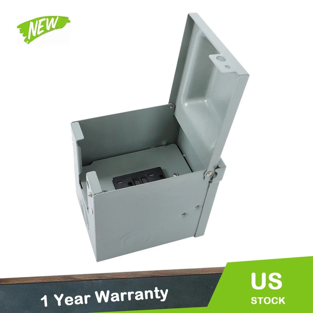 Rainproof Outdoor Outlet Box for Backyard (20 Amp)