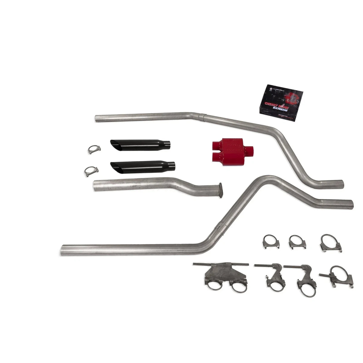 2.5" Dual Exhaust for Dodge Ram 1500 (2019–2025) Cherry Bomb Extreme Black