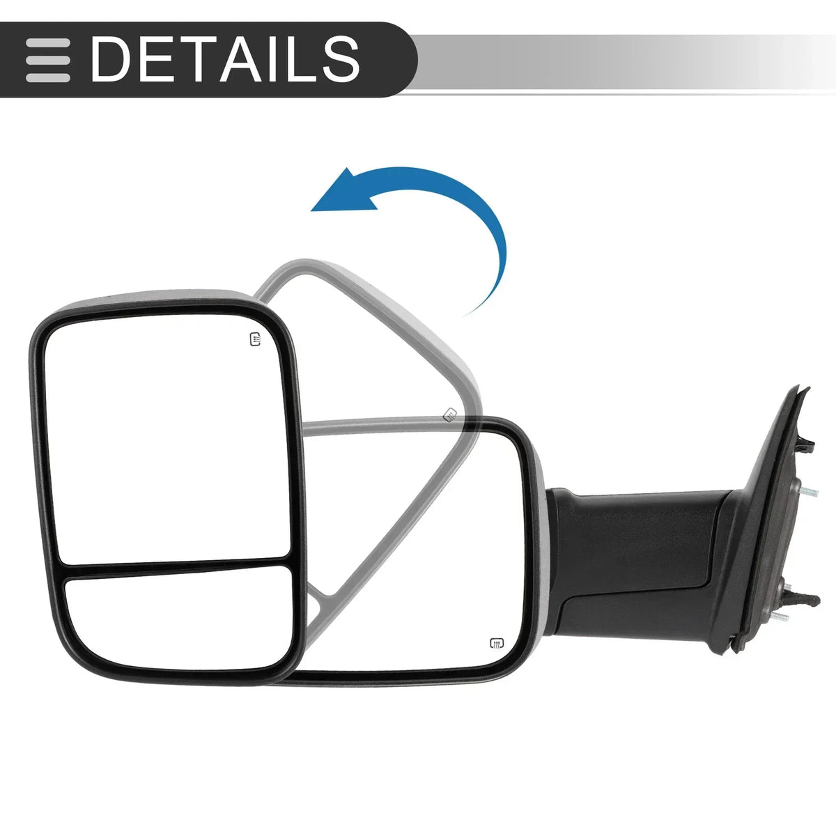 Pair of Tow Mirrors for Dodge Ram 1500 2013-2018 with Signal Lights