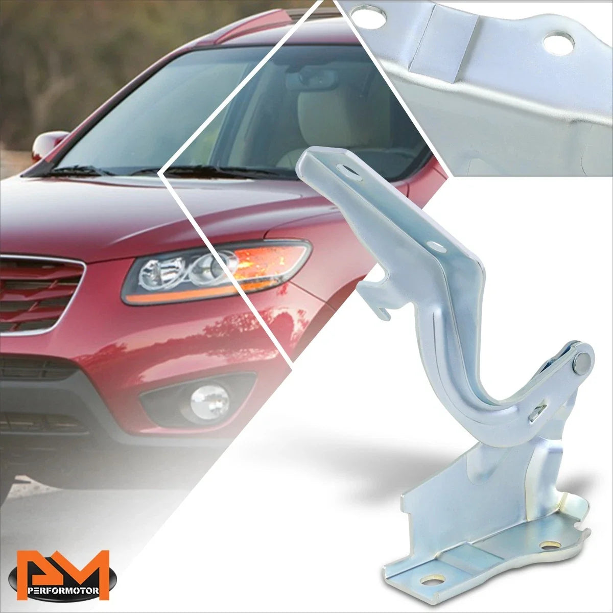 Hood Hinge, Steel, Passenger Side for Hyundai Santa Fe 2007–2012
