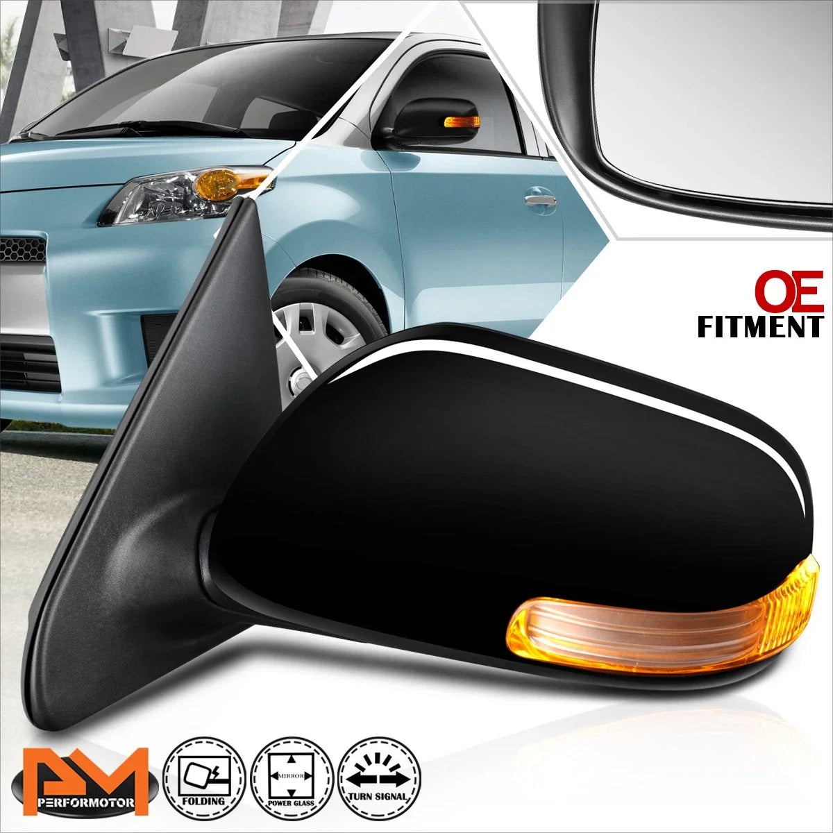 Powered Turn Signal Side Mirror for 2008-2014 Scion xD