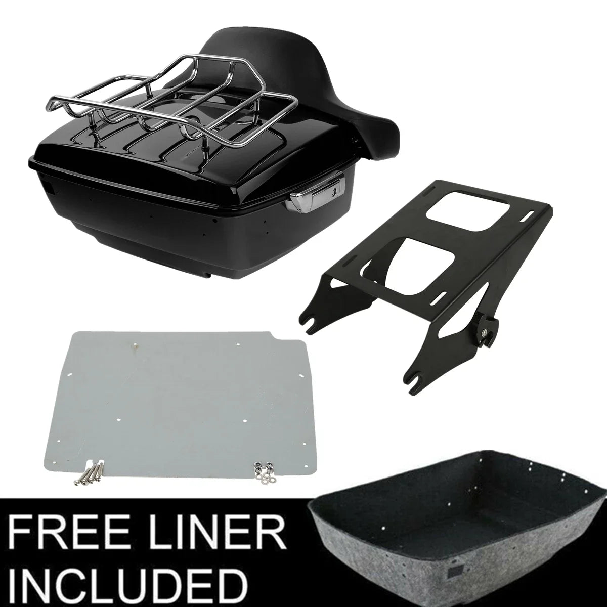 Trunk Rack Backrest Pad Plate for Harley Road Glide 2014-2023