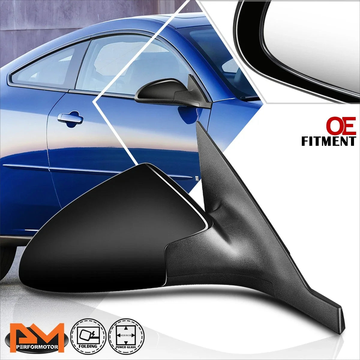 Powered Side Door Mirror Replacement - OE Style for 2006-2009 Pontiac G6 Coupe