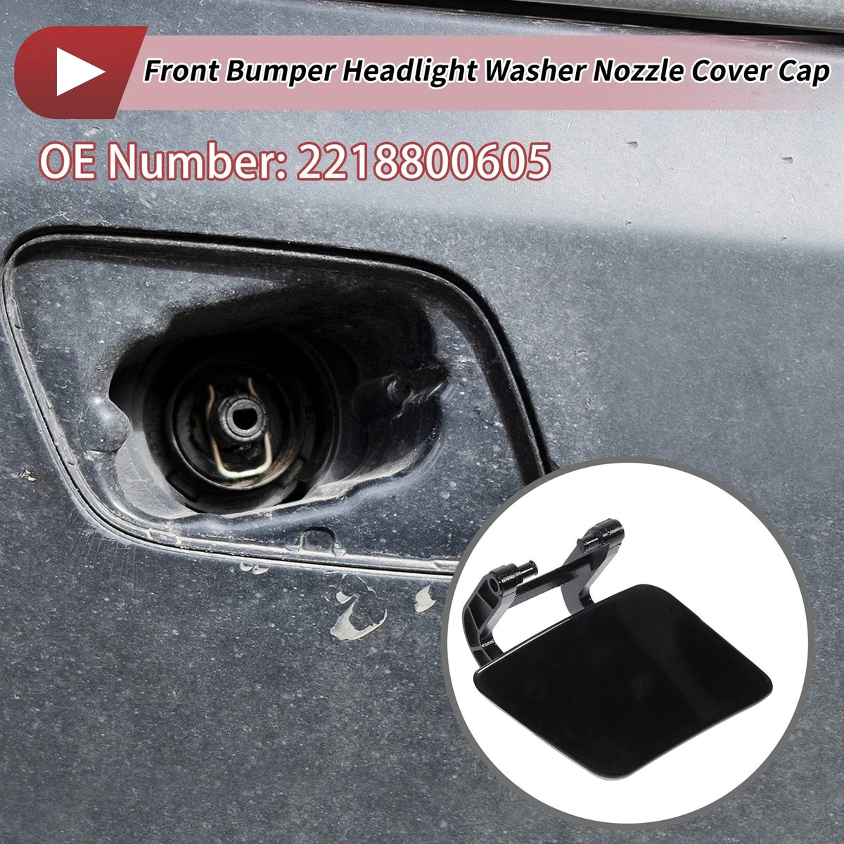 Bumper Headlight Washer Nozzle Cover Cap for Mercedes-Benz W221 (2007–2013)